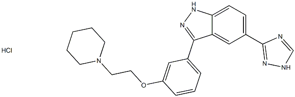 3-[3-[2-(1-哌啶基)乙氧基]苯基]-5-(1H-1,2,4-三唑-5-基)-1H-吲唑盐酸盐 结构式