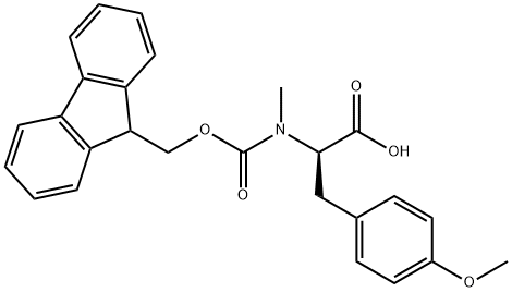 FMOC-N-メチル-O-メチル-D-チロシン 化学構造式