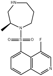 4-フルオロ-5-{[(2S)-2-メチル-1,4-ジアゼパン-1-イル]スルホニル}イソキノリン 化学構造式