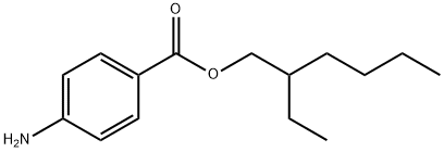 4-アミノ安息香酸2-エチルヘキシル 化学構造式