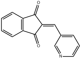 2-(3-ピリジルメチレン)-1H-インデン-1,3(2H)-ジオン 化学構造式