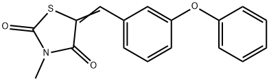 (5Z)-3-methyl-5-[(3-phenoxyphenyl)methylidene]-1,3-thiazolidine-2,4-dione Structure