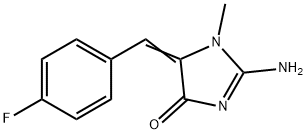 (5Z)-5-[(4-fluorophenyl)methylidene]-2-imino-1-methylimidazolidin-4-one Structure
