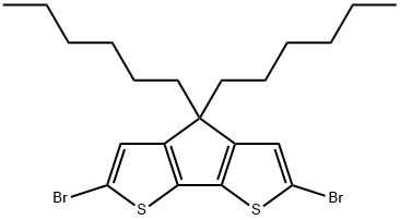 2,6-Dibromo-4,4-dihexyl-4H-cyclopenta[2,1-b:3,4-b']dithiophene Structure
