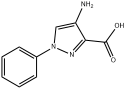 4-氨基-1-苯基-1H-吡唑-3-甲酸, 64299-26-9, 结构式