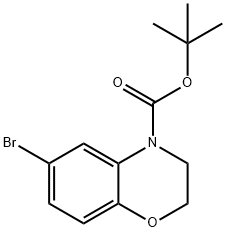 6-ブロモ-2H-ベンゾ[B][1,4]オキサジン-4(3H)-カルボン酸TERT-ブチル 化学構造式