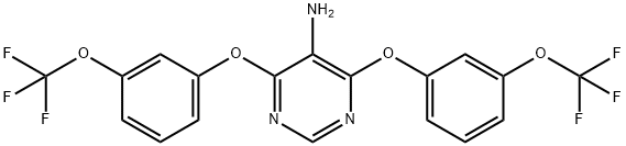 4,6-双(3-(三氟甲氧基)苯氧基)嘧啶-5-胺 结构式