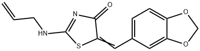 (5E)-5-[(2H-1,3-benzodioxol-5-yl)methylidene]-2-[(prop-2-en-1-yl)amino]-4,5-dihydro-1,3-thiazol-4-one Structure