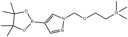 4-(4,4,5,5-テトラメチル-1,3,2-ジオキサボロラン-2-イル)-1-((2-(トリメチルシリル)エトキシ)メチル)-1H-ピラゾール 化学構造式
