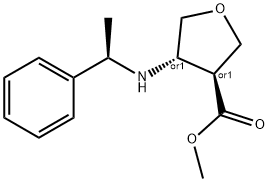 rel-methyl (3S,4S)-4-{[(1R)-1-phenylethyl]amino}oxolane-3-carboxylate, 2055840-97-4, 结构式
