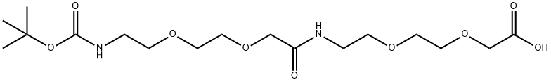 17-(t-Butyloxycarbonyl-amino)-9-aza-3,6,12,15-tetraoxa-10-on-heptadecanoic acid, 1069067-08-8, 结构式