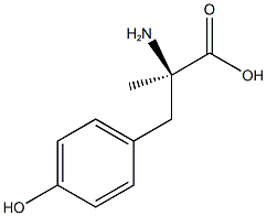 (R)-Α-メチル-4-ヒドロキシフェニルアラニン 化学構造式