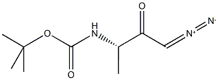 N-alpha-t-Butyloxycarbonyl-L-alaninyl-diazomethane, (3S)-3-Boc-amino-1-diazo-2-butanone 结构式