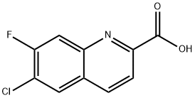 6-氯-7-氟-喹啉-2-羧酸, 1601170-14-2, 结构式