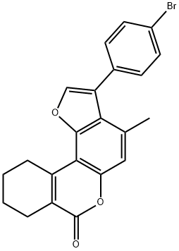 3-(4-bromophenyl)-4-methyl-8,9,10,11-tetrahydro-[1]benzofuro[6,7-c]isochromen-7-one Structure