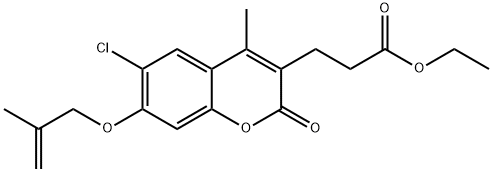 ethyl 3-[6-chloro-4-methyl-7-(2-methylprop-2-enoxy)-2-oxochromen-3-yl]propanoate Structure