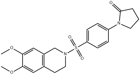 1-[4-[(6,7-dimethoxy-3,4-dihydro-1H-isoquinolin-2-yl)sulfonyl]phenyl]pyrrolidin-2-one 结构式