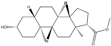 3α-ヒドロキシ-5α-アンドロスタン-17β-カルボン酸メチル 化学構造式