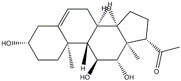 3β,11α,12β,14β-Tetrahydroxypregn-5-en-20-one 结构式