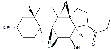 3β,11α,12β-Trihydroxy-5α-androstane-17β-carboxylic acid methyl ester Structure