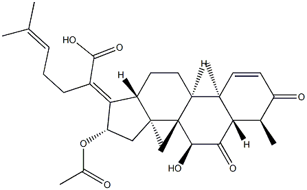 (8α,9β,13α,14β,17Z)-16β-(Acetyloxy)-7α-hydroxy-3,6-dioxo-29-nor-5α-dammara-1,17(20),24-trien-21-oic acid Struktur