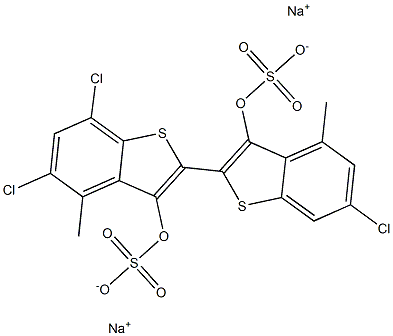 disodium 5,6',7-trichloro-4,4'-dimethyl[2,2'-bibenzo[b]thiophene]-3,3'-diyl disulphate  Struktur
