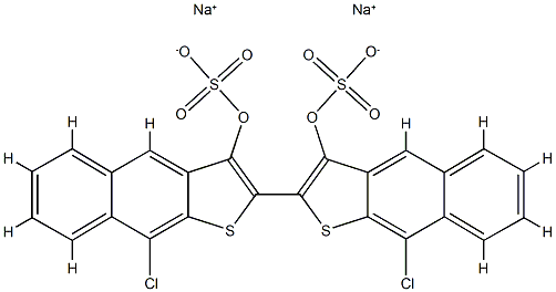 9,9'-Dichloro-2,2'-binaphtho[2,3-b]thiophene-3,3'-diol bis(sulfuric acid sodium) salt 结构式