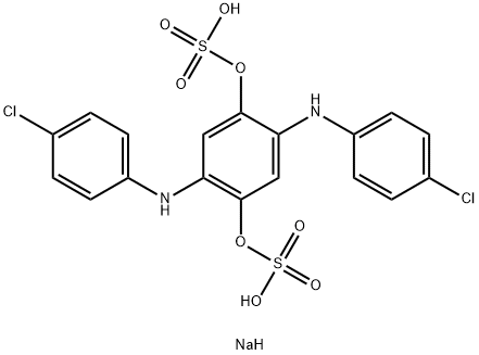2,5-ビス[(4-クロロフェニル)アミノ]-1,4-ベンゼンジオールビス(硫酸ナトリウム) 化学構造式