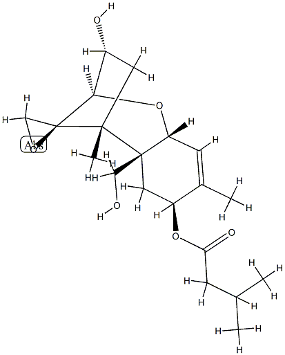 12,13-Epoxytrichothec-9-ene-3α,8α,15-triol 8-(3-methylbutyrate) 结构式