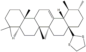 2-(28-ノルウルサ-12-エン-17-イル)-1,3-ジチオラン 化学構造式