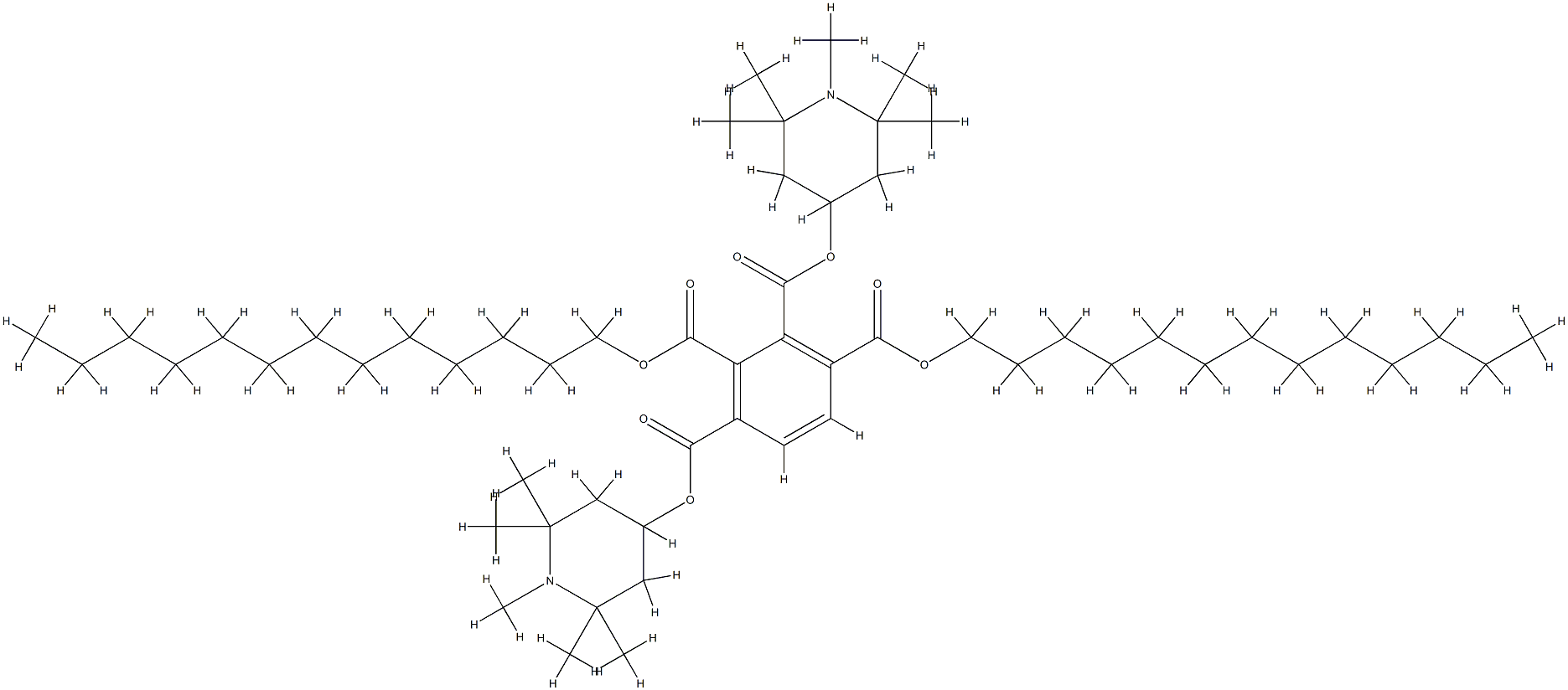 1,2,3,4-Butanetetracarboxylic acid, mixed 1,2,2,6,6-pentamethyl-4-piperidinyl and tridecyl tetraesters 结构式