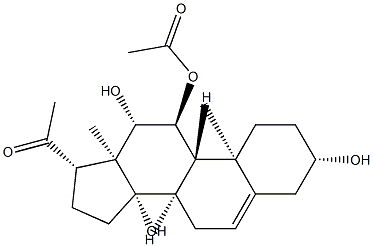 3β,11α,12β,14β-Tetrahydroxypregn-5-en-20-one 11-acetate 结构式