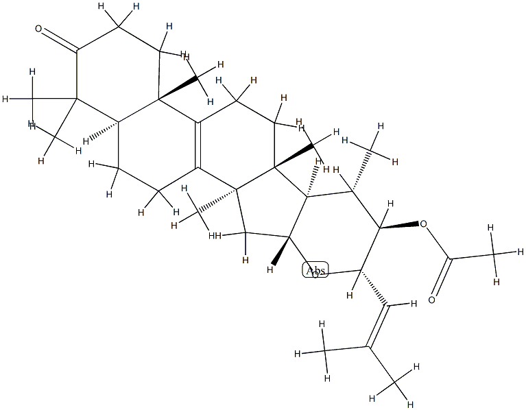 (22R,23S)-22-Acetoxy-16α,23-epoxy-5α-lanosta-8,24-dien-3-one 结构式