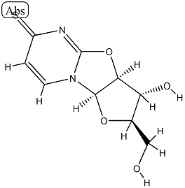 (2R)-2,3,3aβ,9aβ-Tetrahydro-3β-hydroxy-2α-(hydroxymethyl)-6H-furo[2',3':4,5]oxazolo[3,2-a]pyrimidine-6-thione Struktur