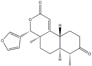 4β-(3-Furyl)-4,4a,5,6,6aβ,7,10,10aα-octahydro-4aβ,7β-dimethyl-2H-naphtho[2,1-c]pyran-2,8(9H)-dione Struktur
