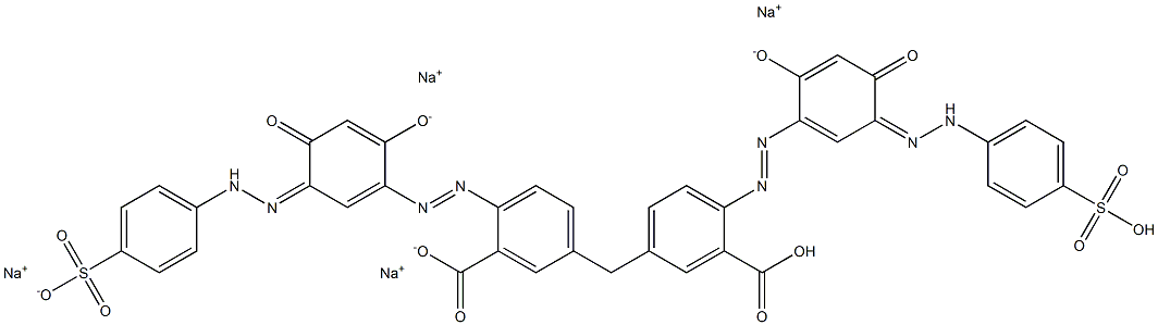 Benzoic acid, 3,3'-methylenebis[6-[[2,4- dihydroxy-5-[(4-sulfonylphenyl)azo]phenyl]azo]-, sodium salt 结构式