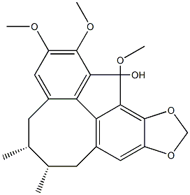 Benzo(3,4)cycloocta(1,2-f)(1,3)benzodioxol-1-ol, 5,6,7,8-tetrahydro-2, 3,13-trimethoxy-6,7-dimethyl-, stereoisomer Structure