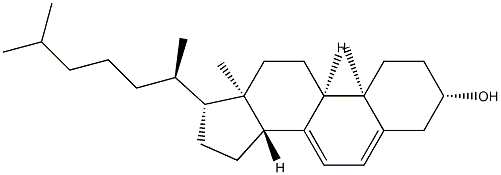 (9β)-Cholesta-5,7-dien-3β-ol Struktur