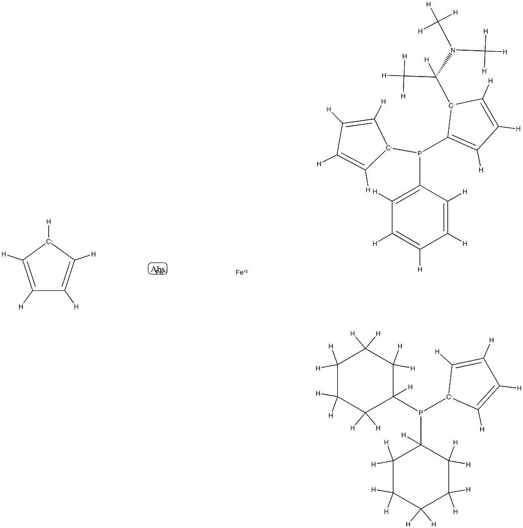 1-Dicyclohexylphosphino-1′-{(R)-{(RP)-2-[(S)-1-(diMethylaMino)ethyl]ferrocenyl}phenylphosphino}ferrocene Structure