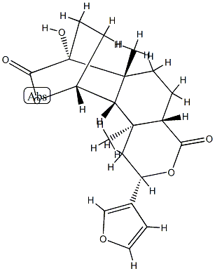 (1R)-1,4,4a,5,6,6aβ,9,10,10aα,10bβ-Decahydro-9α-(3-furanyl)-4α-hydroxy-4aβ,10a-dimethyl-1β,4β-ethano-3H,7H-benzo[1,2-c:3,4-c']dipyran-3,7-dione Struktur