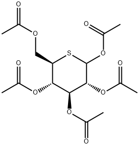 5-Thio-D-glucopyranose 1,2,3,4,6-pentaacetate Struktur