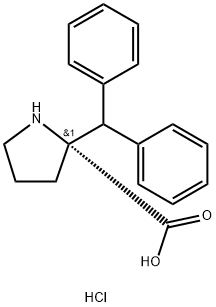(R)-2-二苯甲基吡咯烷-2-甲酸盐酸盐, 1049728-69-9, 结构式