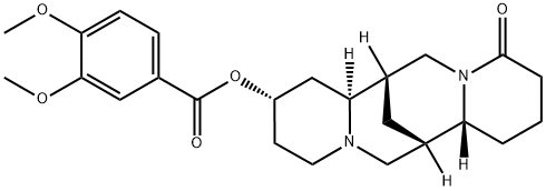 3,4-Dimethoxybenzoic acid (2S,7aα,14aβ)-dodecahydro-11-oxo-7α,14α-methano-2H,6H-dipyrido[1,2-a:1',2'-e][1,5]diazocin-2β-yl ester Struktur