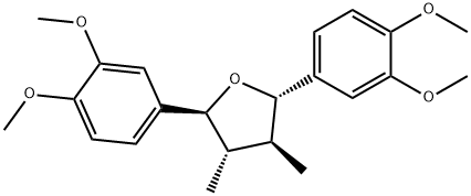 Tetrahydro-2α,5β-bis(3,4-dimethoxyphenyl)-3β,4α-dimethylfuran 结构式
