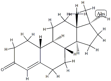17α-ヒドロキシ-17-メチルエストラ-4-エン-3-オン 化学構造式
