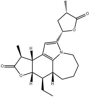 Furo[2,?3-?h]?pyrrolo[3,?2,?1-?jk]?[1]?benzazepin-?10(4H)?-?one, 8-?ethyl-?5,?6,?7,?7a,?8,?8a,?11,?11a-?octahydro-?11-?methyl-?2-?[(2S,?4S)?-?tetrahydro-?4-?methyl-?5-?oxo-?2-?furanyl]?-?, (7aR,?8R,?8aS,?11S,?11aR)?-|二去氢对叶百部碱
