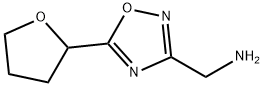 1-[5-(テトラヒドロ-2-フラニル)-1,2,4-オキサジアゾール-3-イル]メタンアミン 化学構造式
