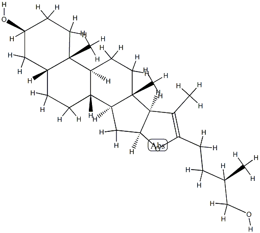 (25R)-5β-Furost-20(22)-ene-3β,26-diol Structure