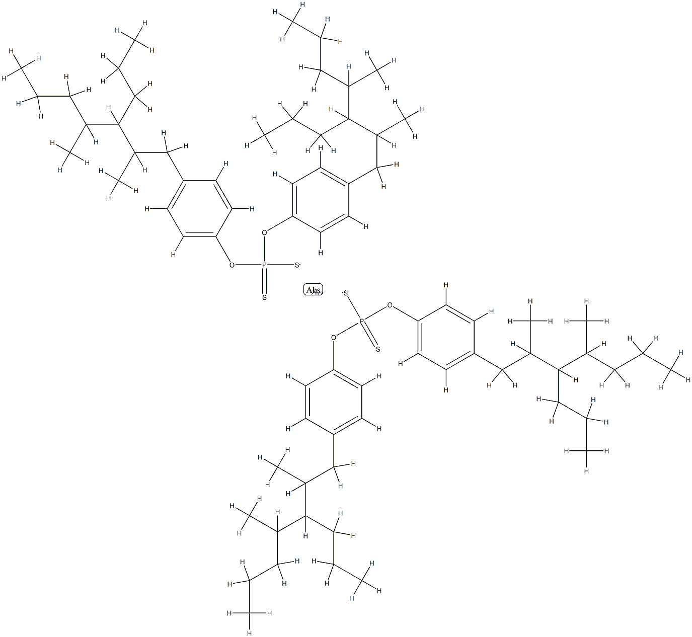 二(四丙烯苯酚)二硫代磷酸酯锌盐, 11059-65-7, 结构式