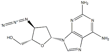 3'-azido-2,6-diaminopurine-2',3'-dideoxyriboside Struktur